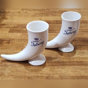 Vinatge Tuborg Horn Tusk Ceramic Beer Stein Glass Mug 12 oz.